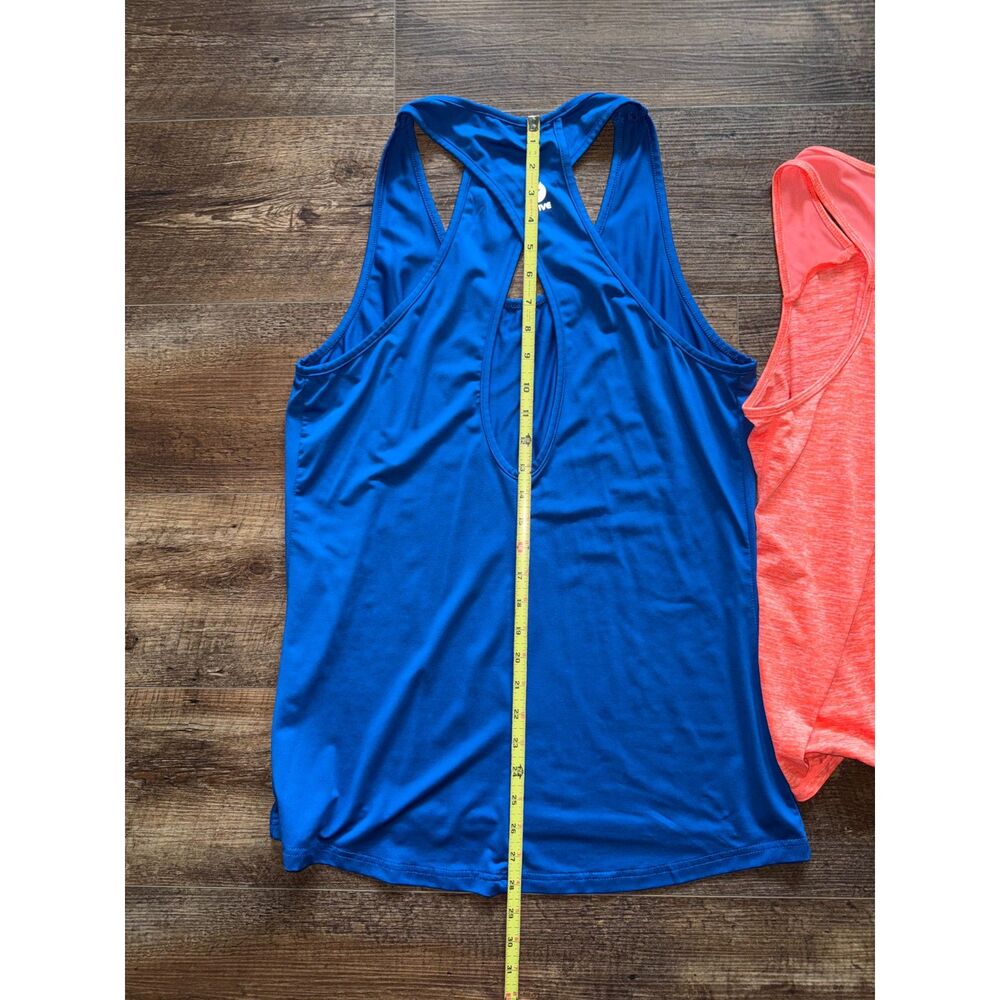 Lot of 3 Size Large EUC Like New active racerback tanks Royal Orange Green - Picture 6 of 16